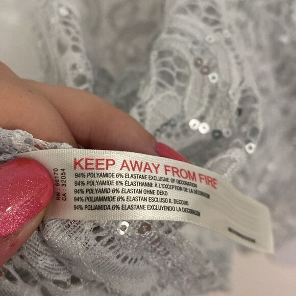 NWOT- Free People Intimately- Best Idea Cami- grey/silver lace-size x-small - Picture 12 of 12